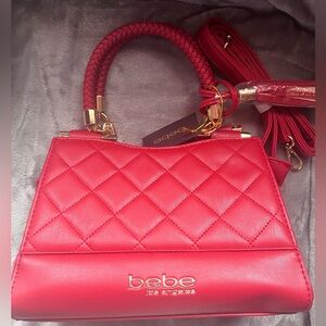 Bebe “Winnie mini shopper crossbody” red purse